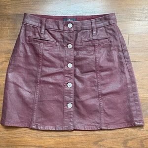 7 for all Mankind burgundy denim skirt 26